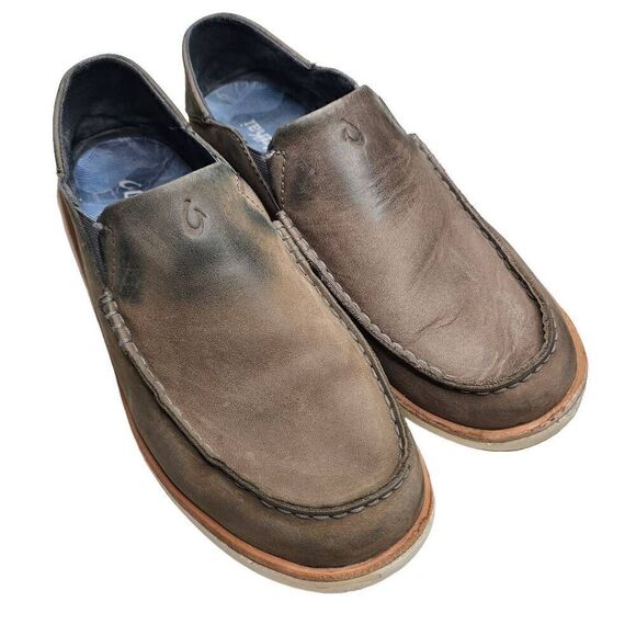 Olukai Mens Leather slip On shoes Size 9.5 - Picture 3 of 13